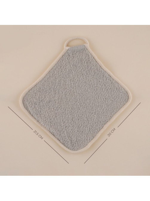 Мочалка массажная SL Home «Ортика», бамбуковое волокно, 21×20.5 см, бежевая