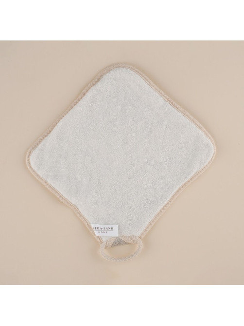 Мочалка массажная SL Home «Ортика», бамбуковое волокно, 21×20.5 см, бежевая