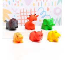 Игрушка-пищалка для купания в ванне «Животные» 6 шт., 5 см