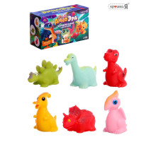 Игрушки для купания Крошка Я «Диномир», световые эффекты, набор 6 шт.