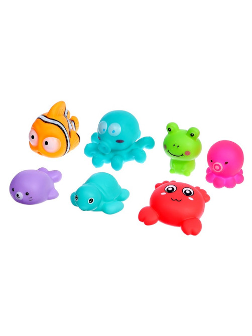 Игрушки для купания в ванной Крошка Я, набор 14 шт., сетка для хранения