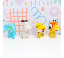 Игрушка-пищалка для купания в ванне «Животные» 4 шт., резиновые, 10 см