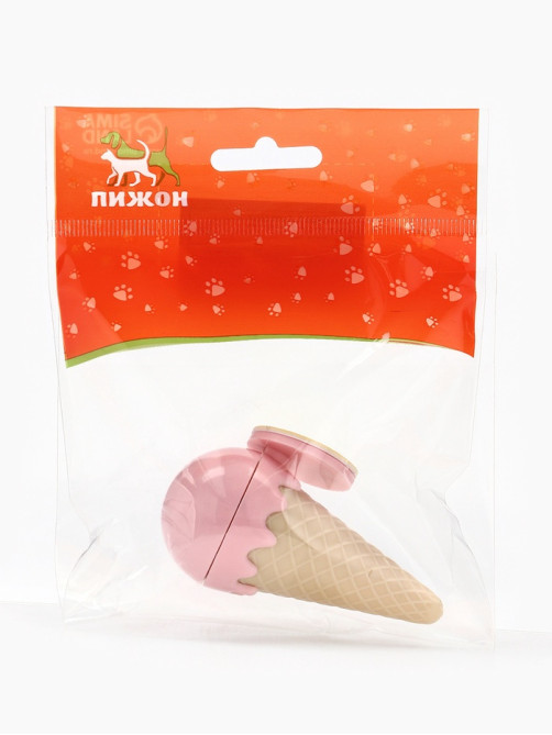 Игрушка для кошек из кошачьей мяты «Мороженое», 5×4 с, на основании, розовая