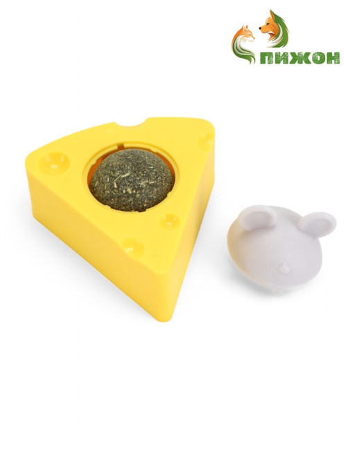 Игрушка для кошек из кошачьей мяты «Сыр», 5×4 см, на основании