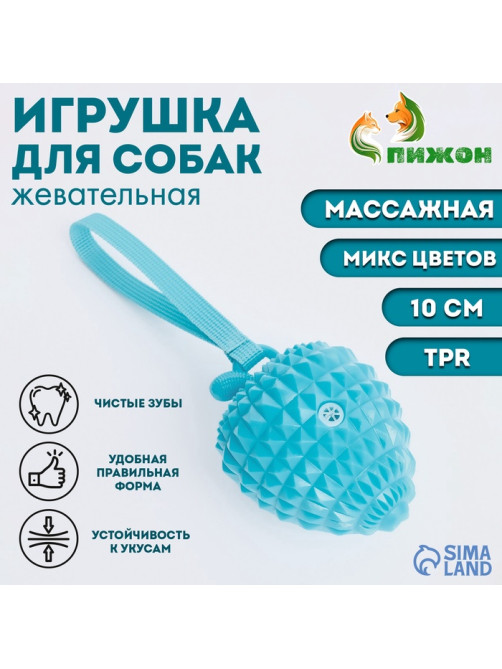Массажная игрушка для собак «Клубничка»,10 см, пищащая, TPR, МИКС
