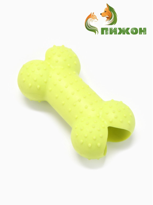 Жевательная игрушка для собак «Кость малая», 8.5 см, TPR, салатовая