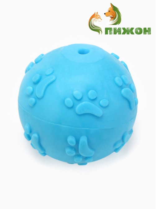 Игрушка для собак «Мяч-лапка», 6 см, TPR, синяя