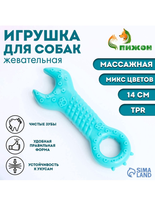 Массажная игрушка для собак «Ключ» 14 см, TPR, МИКС