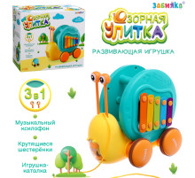 Развивающая игрушка ZABIAKA «Улитка», на верёвочке