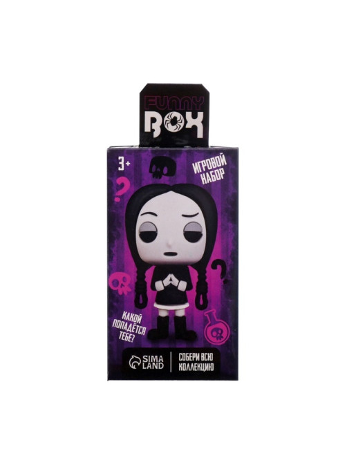 Игрушка - сюрприз Funny box WOOW TOYS «Мрачная семейка»: детский брелок, наклейки, карточка