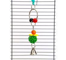 Игрушка для птиц «Шарики», 18×4.5 см, с колокольчиками, цвет МИКС