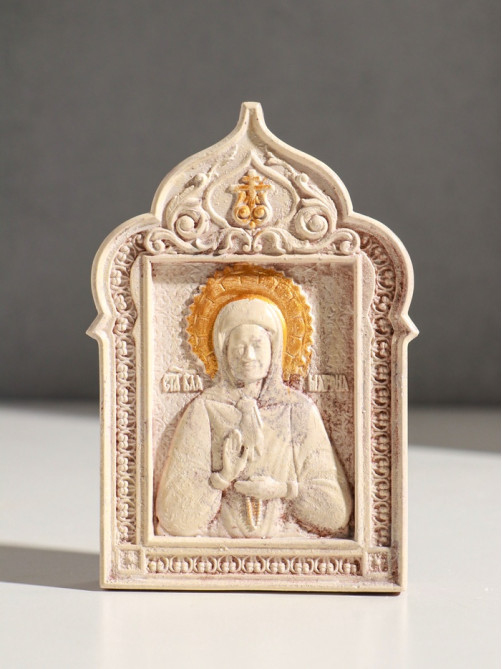 Икона «Святая Матрона», с подвесом, 12×8×2 см, гипс, роспись