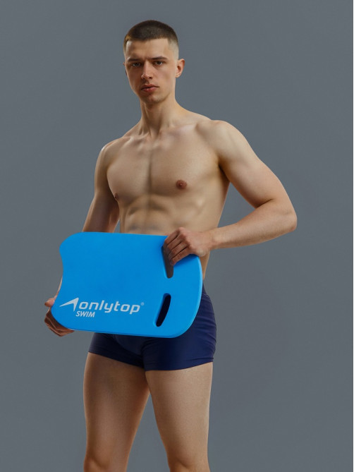 Доска для плавания ONLYTOP, 44×28×3.3 см, голубая