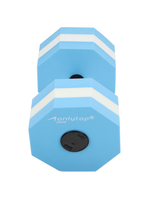 Гантель для аквааэробики ONLYTOP, гексагональная, 27×16×16 см, голубая