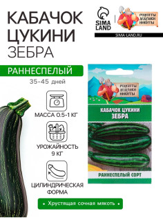 Семена Кабачок цукини «Зебра», 2 г, раннеспелый, «Рецепты дедушки Никиты»