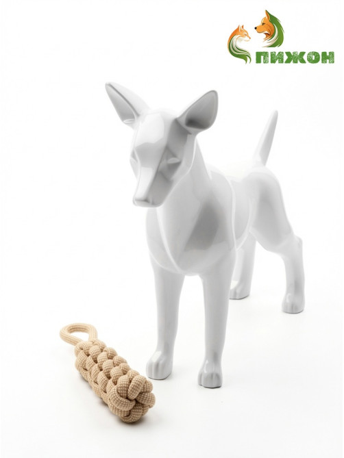 Игрушка для собак канатная, до 30 см, до 150 г, плетеная с ручкой