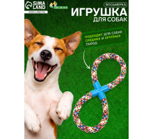 Игрушка для собак канатная «Восьмёрка», тренировочная, до 38 см, до 260 г