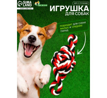Игрушка для собак канатная «Мяч с ручками», мяч 22 см, до 130 г