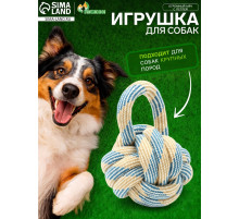 Игрушка для больших собак канатная «Огромный мяч с петлей», до 25 см, до 340 г