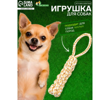 Игрушка для собак канатная, до 23 см, до 55 г, плетеная с ручкой
