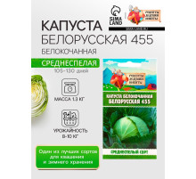 Семена Капуста белокочанная «Белорусская 455», 0.3 г, среднеспелая, «Рецепты дедушки Никиты»