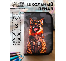 Пенал школьный, 3 секции, 14×21×4 см «Камуфляж»