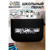 Пенал школьный, 3 секции, 14×21×4 см «Аниме глаза»