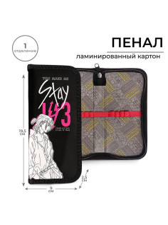 Пенал школьный, 1 секция, 9×19.5×2.5 см «Аниме»