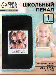 Пенал школьный, 1 секция, 11.5×20.5×3 см «Аниме снимок»