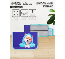 Пенал школьный, 1 секция, 14×21×4 см «Сиба»