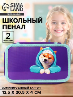 Пенал школьный, 2 секции, 12.5×20.5×4 см «Сиба»