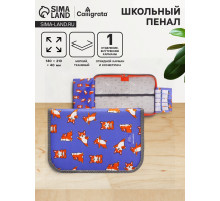 Пенал школьный, 1 секция, 14×21×4 см «Сиба»