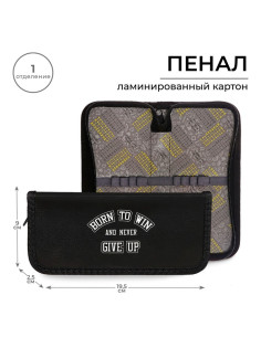 Пенал школьный, 1 секция, 9×19.5×2.5 см «Победитель»