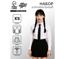 Карнавальный набор «Готическая девчонка», р. XS: парик, юбка, галстук