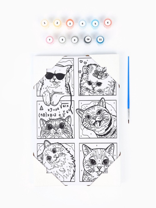 Картина по номерам «Смешные котики», 20×30 см