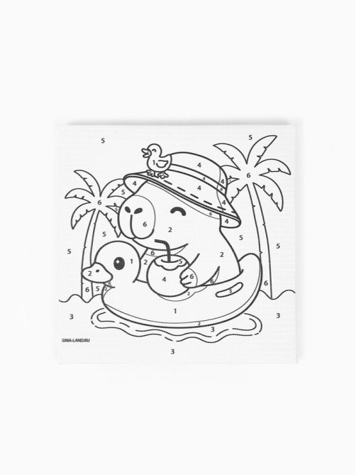 Картина по номерам «Гармония капибары», 15×15 см