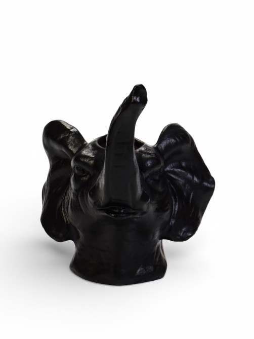Кашпо - ваза «Слон», 13×12×15 см, 180 мл, чёрный