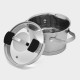 Кастрюля Magistro HiTech Steel, 1.5 л, d=16 см, h=10.5 см, с крышкой, слив для воды, капсульное дно, индукция, нержавеющая сталь, серебристая