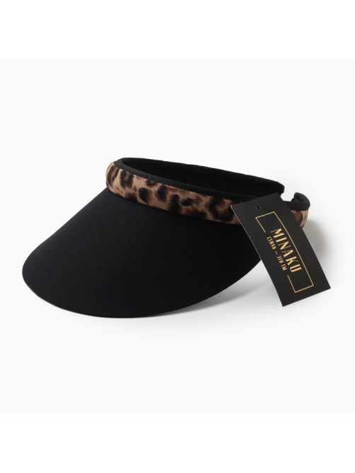 Козырёк женский MINAKU Leopard, чёрный, размер 56-58
