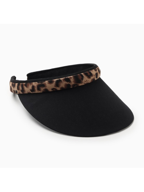 Козырёк женский MINAKU Leopard, чёрный, размер 56-58