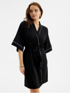 Халат домашний женский KAFTAN Leo black collection, размер 48-50, чёрный
