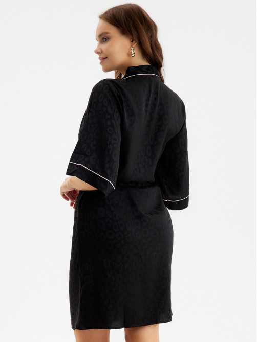 Халат домашний женский KAFTAN Leo black collection, размер 40-42, чёрный