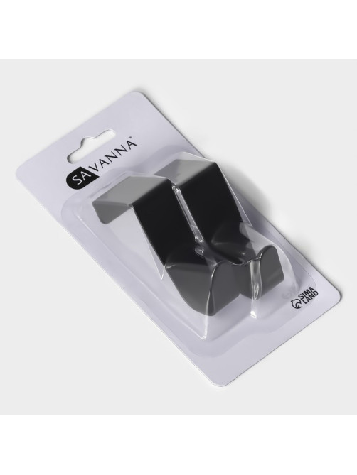 Крючки надверные SAVANNA Black Loft, 2 шт., металл, 4.3×6×2,5, цвет чёрный