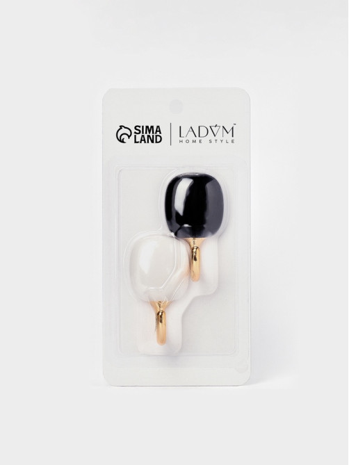 Набор самоклеящихся крючков LaDо́m Gold, 2 шт., 7.3×3.5×4 см
