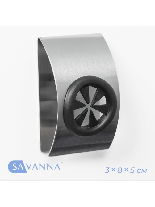 Крючок - держатель самоклеящийся SAVANNA Chrome Loft, для салфеток и полотенец, металл, 3×8×5 см, хромированный