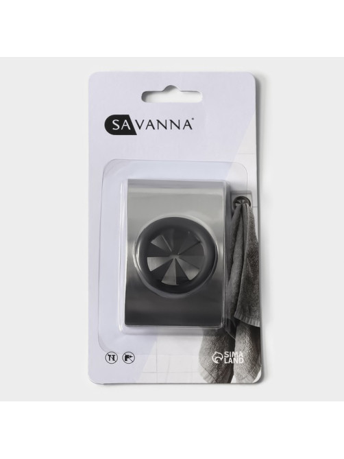 Крючок - держатель самоклеящийся SAVANNA Chrome Loft, для салфеток и полотенец, металл, 3×8×5 см, хромированный