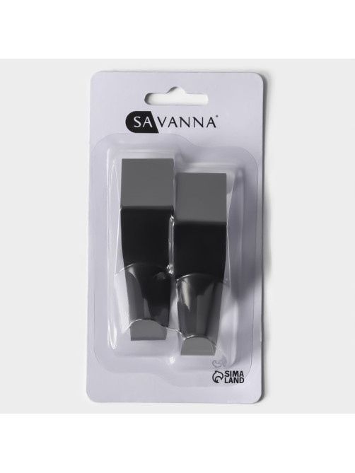 Крючки надверные SAVANNA Black Loft, 2 шт., металл, 4.3×6×2,5, цвет чёрный