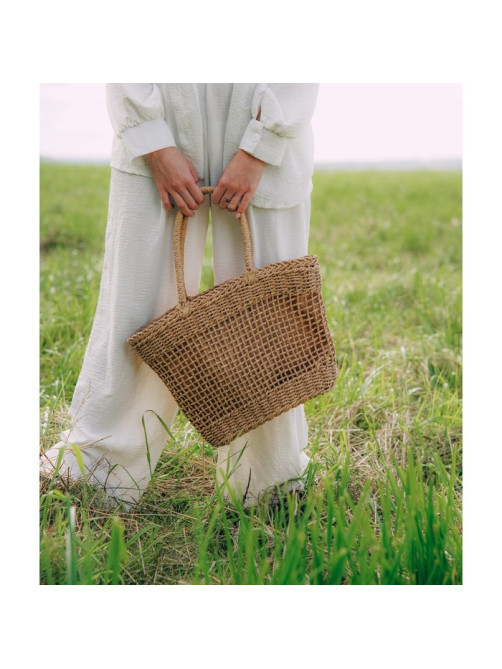 Сумка женская SL Home, ручное плетение, хлопок, длина ручек 18.5 см, 40×27 см