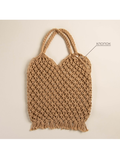 Сумка женская SL Home, ручное плетение, хлопок, длина ручек 15 см, 40×32 см