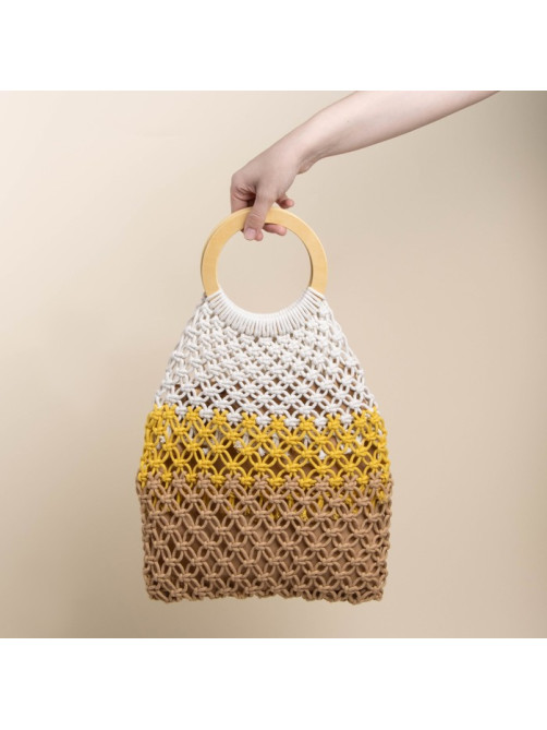 Сумка женская SL Home, ручное плетение, хлопок, кольцо 14.5 см, 30×45 см
